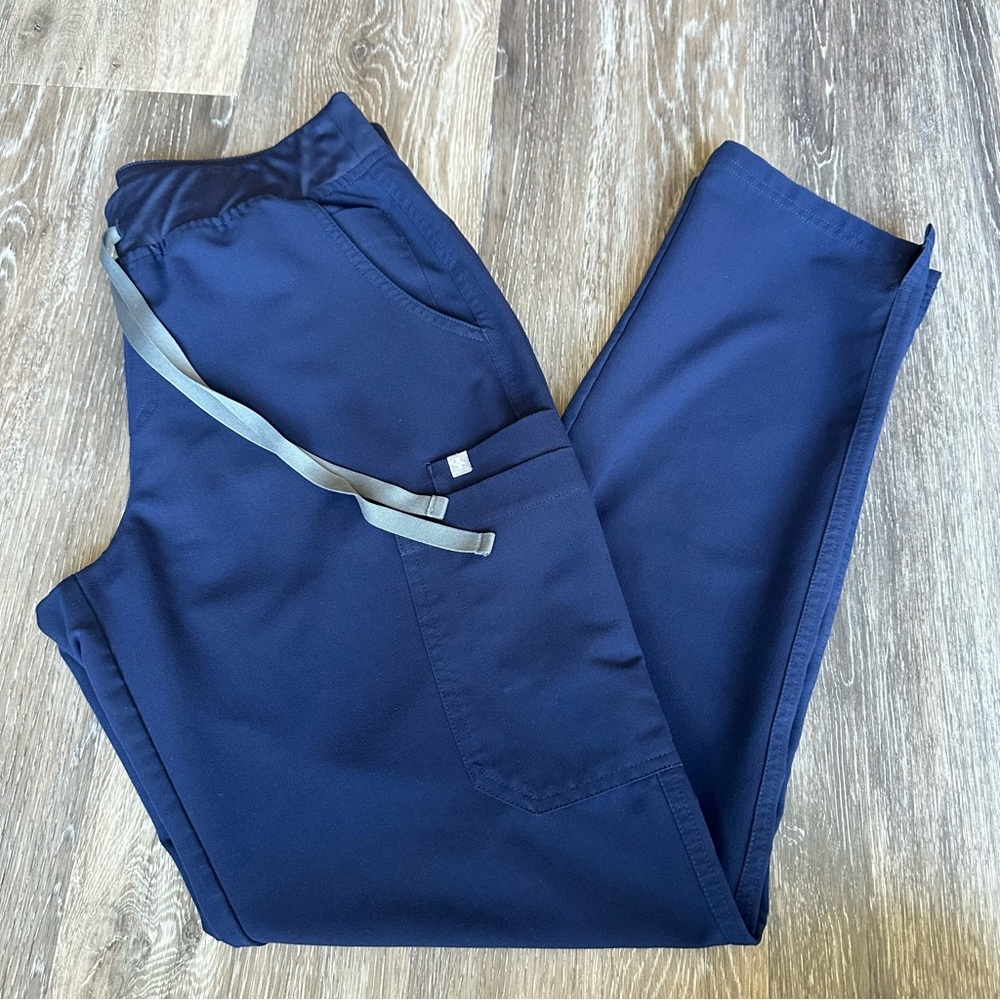 Figs Navy Yola High Waisted Skinny Scrub Pant